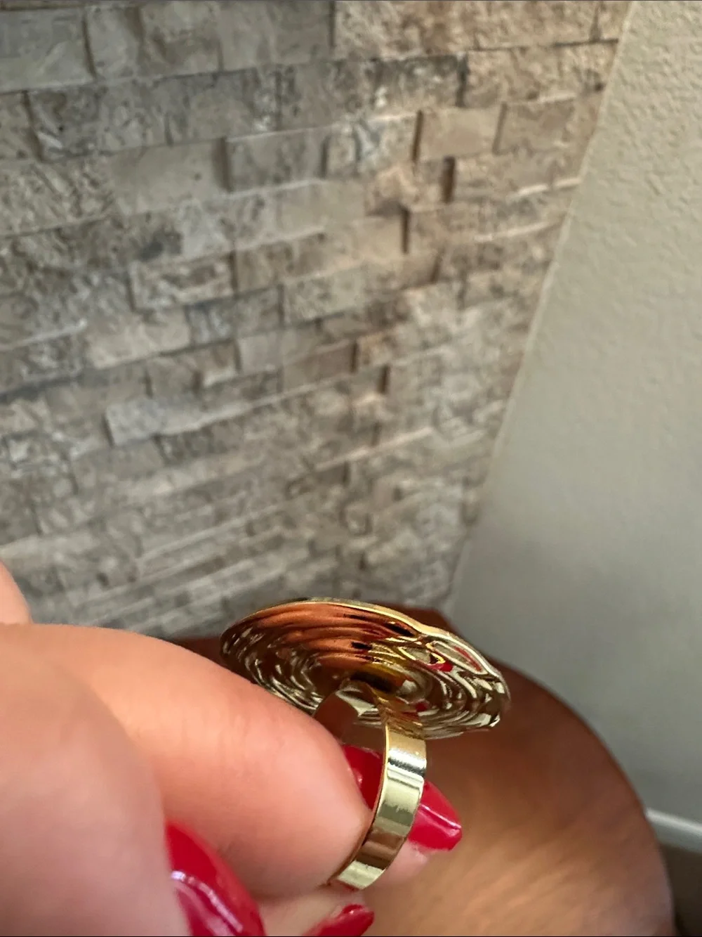 Gold Pearl Statement Open Ring - Women's Fashion Jewelry